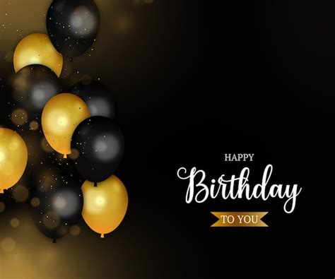 Premium Vector | Vector realistic birthday background with black balloons