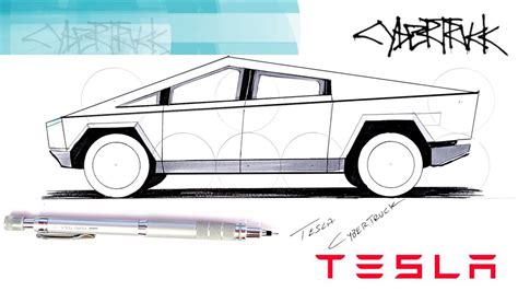 Tesla Cybertruck Drawing