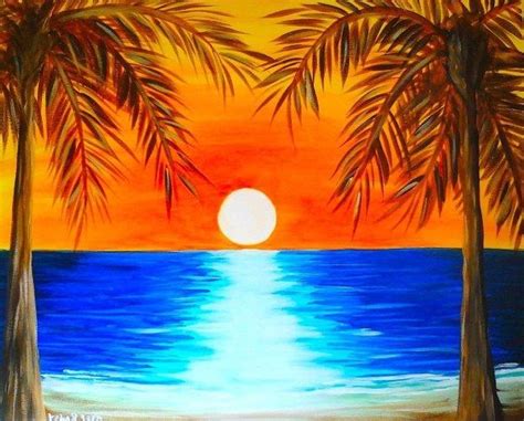 Easy Sunset Landscape Painting - imgUrl #Beachsunsetpainting | Aquarela simples, Pinturas pôr do ...