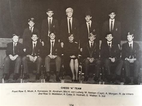 Elon Musk in his High School Chess Team : r/elonmusk