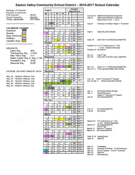 Easton Valley School District Calendars – Iowa