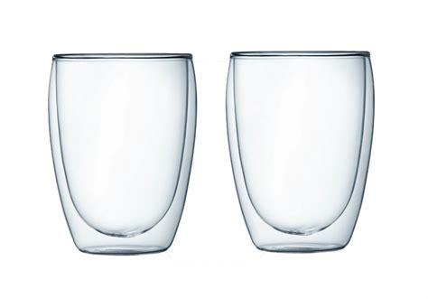 Clear Glass Coffee Mug, Double Wall Insulated Glass Mug, Clear, 12 Ounces Each (Pack of 2)-in ...