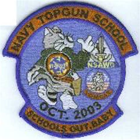 4" USN NAVY TOP GUN SCHOOL FIGHTER WEAPONS SCHOOLS OUT EMBROIDERED JACKET PATCH - Patches