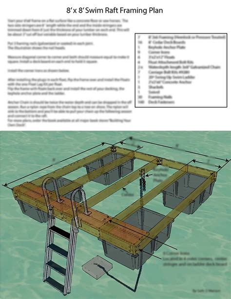 Buy a Swim Raft Floating Dock Plan 8' x 8' Online Today