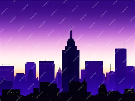 Premium AI Image | New York Skyline Silhouette and USA Flag at Sunset