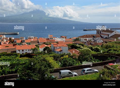 |Blick on island and mountain Pico, Horta, Faial, the Azores, Portugal ...