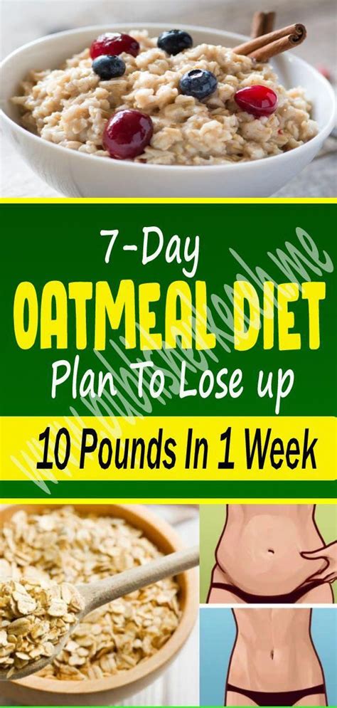 7-Day Oatmeal Diet Plan To Lose up 10 Pounds In 1 Week #bloodsugar in 2020 | Oatmeal diet ...