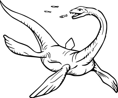 Plesiosaurus Dinosaur Eating Fish Coloring Pages Dinosaurs Coloring | The Best Porn Website