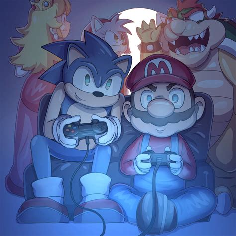 Sonic and Mario by getterstudio on DeviantArt