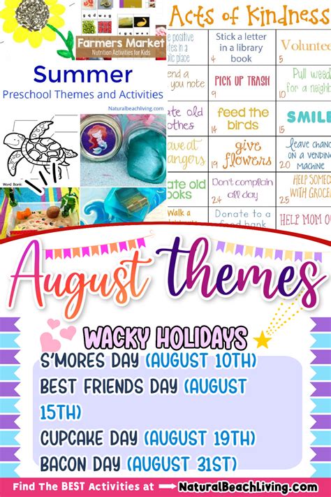 August Preschool Themes with Lesson Plans and Activities - Natural Beach Living