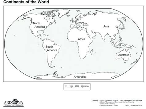 Printable 7 Continents Coloring Page