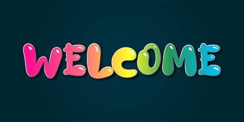 Premium Vector | Bubble welcome colorful letters