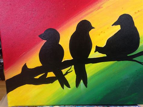 Three Little Birds Painting at PaintingValley.com | Explore collection of Three Little Birds ...