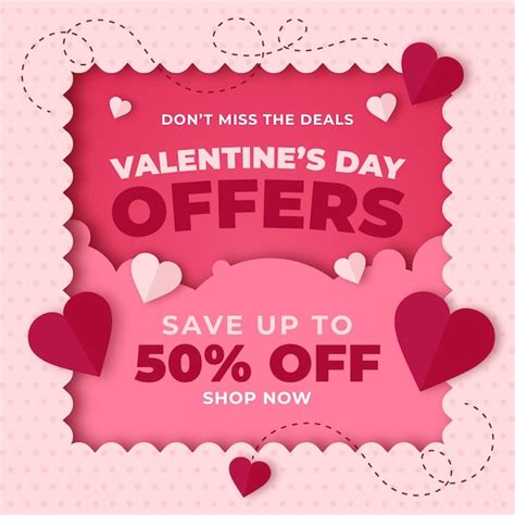 Free Vector | Valentine's day sale promo