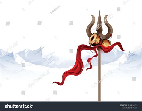 Maha Shivratri Trisul Hindu Festival Celebrated Stock Vector (Royalty ...