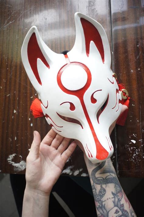 Kitsune mask. Japan mask. Fox mask. Japanese mask. Animal mask. Demon ...