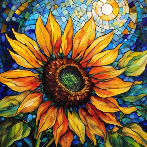 Flowers Sunflowers Mosaic Art Free Stock Photo - Public Domain Pictures