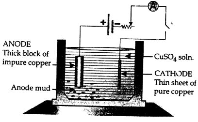 Draw a diagram for – (1) electroplating an article with silver; (2 ...