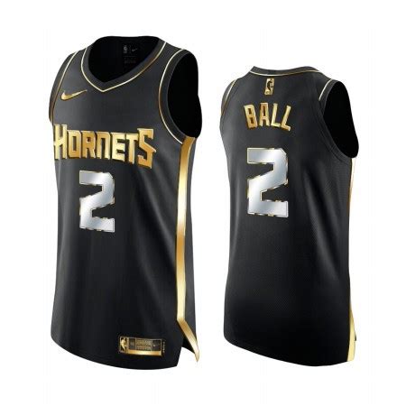 Maglia NBA Charlotte Hornets LaMelo Ball 2 2020-21 Nero Golden Edition ...