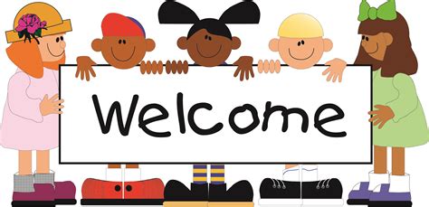 Kids With Welcome Banner Image