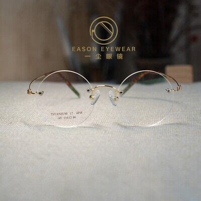 Retro Rimless Titanium Round Steve Jobs Glasses mens womens gold RX eyeglasses | eBay