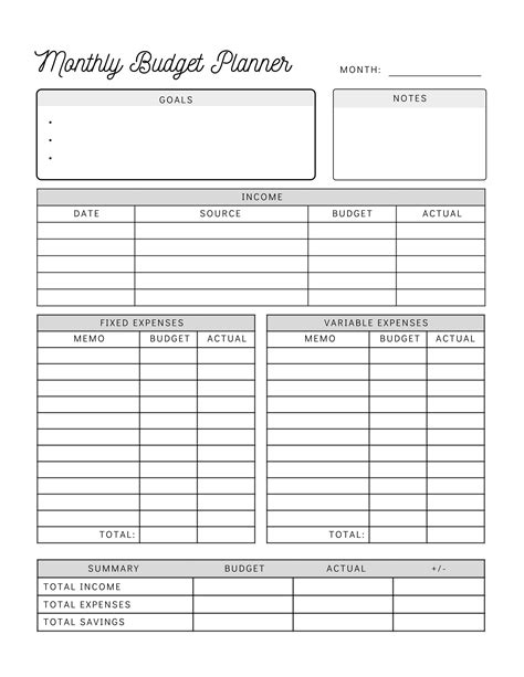 Simple monthly budget spreadsheet - signsret