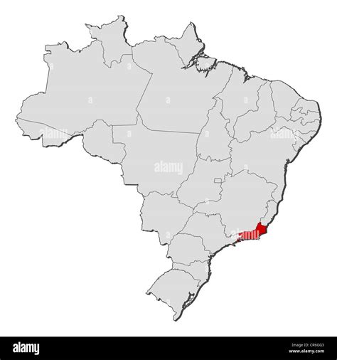 Political map of Brazil with the several states where Rio de Janeiro is ...