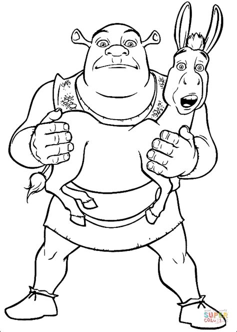 Shrek and Donkey coloring page | Free Printable Coloring Pages