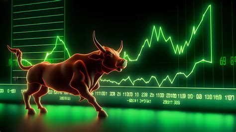 Bull with background of uptrend stock market. Concept of bullish market ...