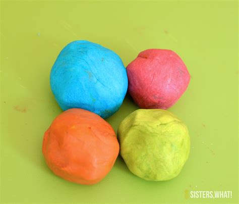 Colorful and soft Play Dough Recipe with Oil and No Cream of Tartar - Sisters, What!