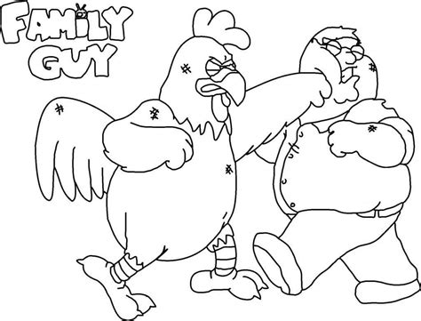 Peter Griffin and Chicken Fighting coloring page - Download, Print or ...