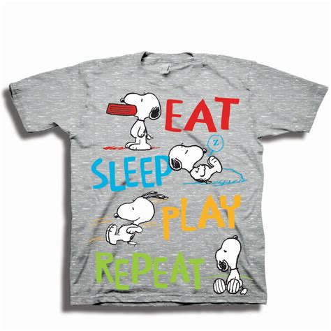 Toddler Boy Snoopy "Eat, Sleep, Play, Repeat" Short Sleeve T-Shirt ...