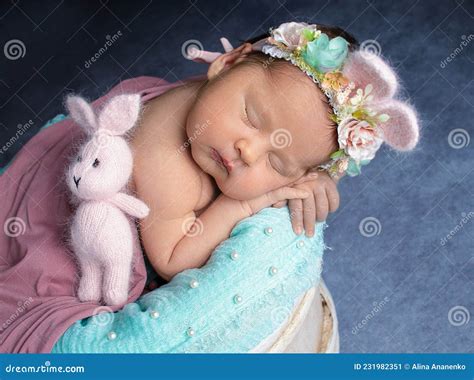 Cute Baby Girl, Newborn Baby Sleep, Little Baby Girl, Toys Stock Image ...