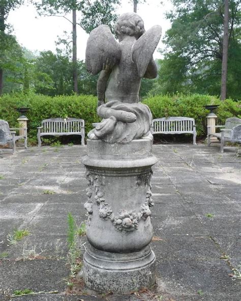 "La Fontaine" French Antique Stone Statue and Base For Sale at 1stdibs