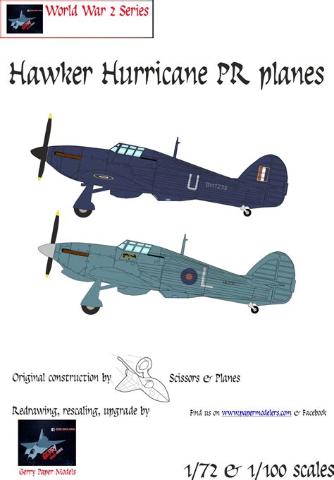 1/72 and 1/100 Hawker Hurricane Photo Reconaissance (2) Kit Bundle ...