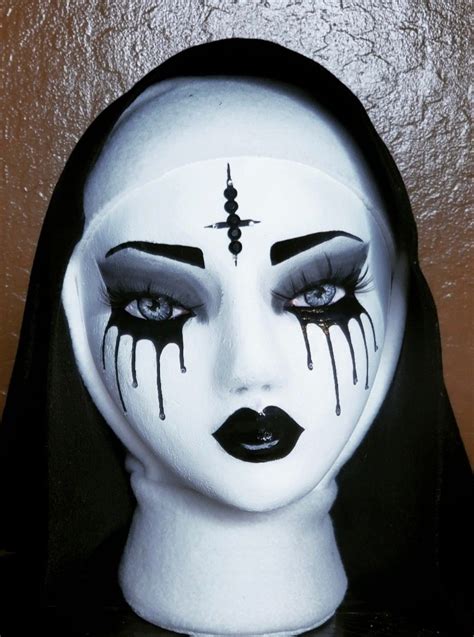 Evil Nun Halloween makeup, hand painted mannequin head, acrylic paints, Halloween Decor in 2021 ...