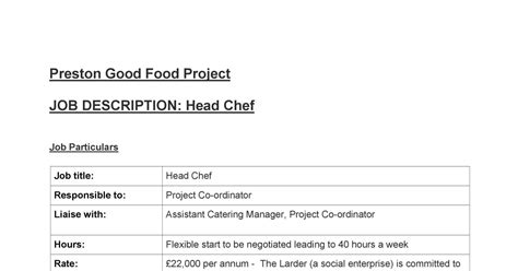 Head Chef Job Description.pdf | DocDroid