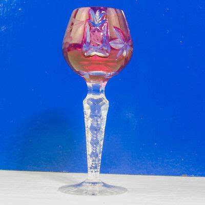 NACHTMANN TRAUBE RUBY RED CRYSTAL CORDIAL GLASSES ROEMER SCHNAPPS GLASS ...