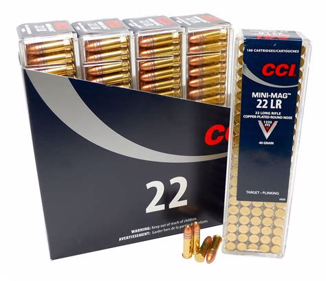 22LR Ammo CCI Mini-Mag 40gr Copper-Plated Round Nose (0030) 500 Round Box - AmmunitionStore.com