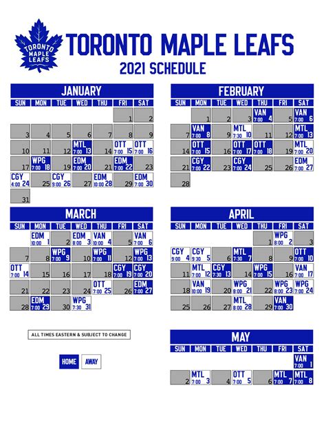 Toronto Maple Leafs Schedule 2024 24 Printable - Karel Marketa