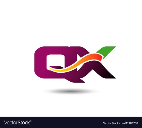 Abstract letter qx logo design template Royalty Free Vector