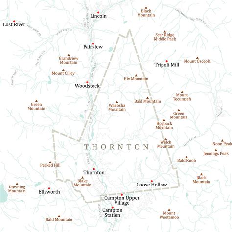 NH Grafton Thornton Vector Road Map Digital Art by Frank Ramspott - Pixels