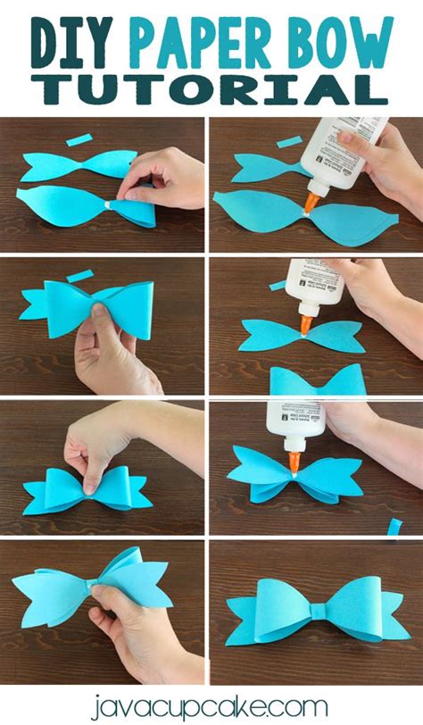 DIY Paper Bow Tutorial | JavaCupcake.com | Crafts, Gifts, & DIY | Pinterest | Paper bows, Bow ...