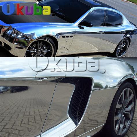 High Flexible Silver Chrome Mirror Vinyl Car Wrap Stretch Adhesive ...