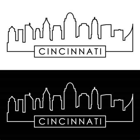 Cincinnati Skyline Outline Silhouette Illustrations, Royalty-Free Vector Graphics & Clip Art ...