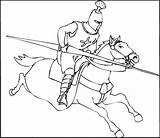 Chevalier Tournoi Torneo Ritterturnier Colorare Chevaliers Ritter  sketch template