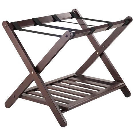 Winsome - Winsome Wood Remy Luggage Rack with Shelf, Cappuccino Finish - Walmart.com - Walmart.com