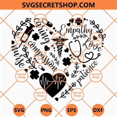 Nurse Heart SVG, Nurse Love Patient SVG, Nursing School SVG - SVG Secret Shop