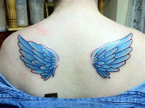 Blue angel wings :) | Triangle tattoo, Tattoos, Watercolor tattoo