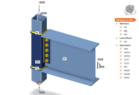 Wide flange beam to HSS Column moment connection | IDEA StatiCa